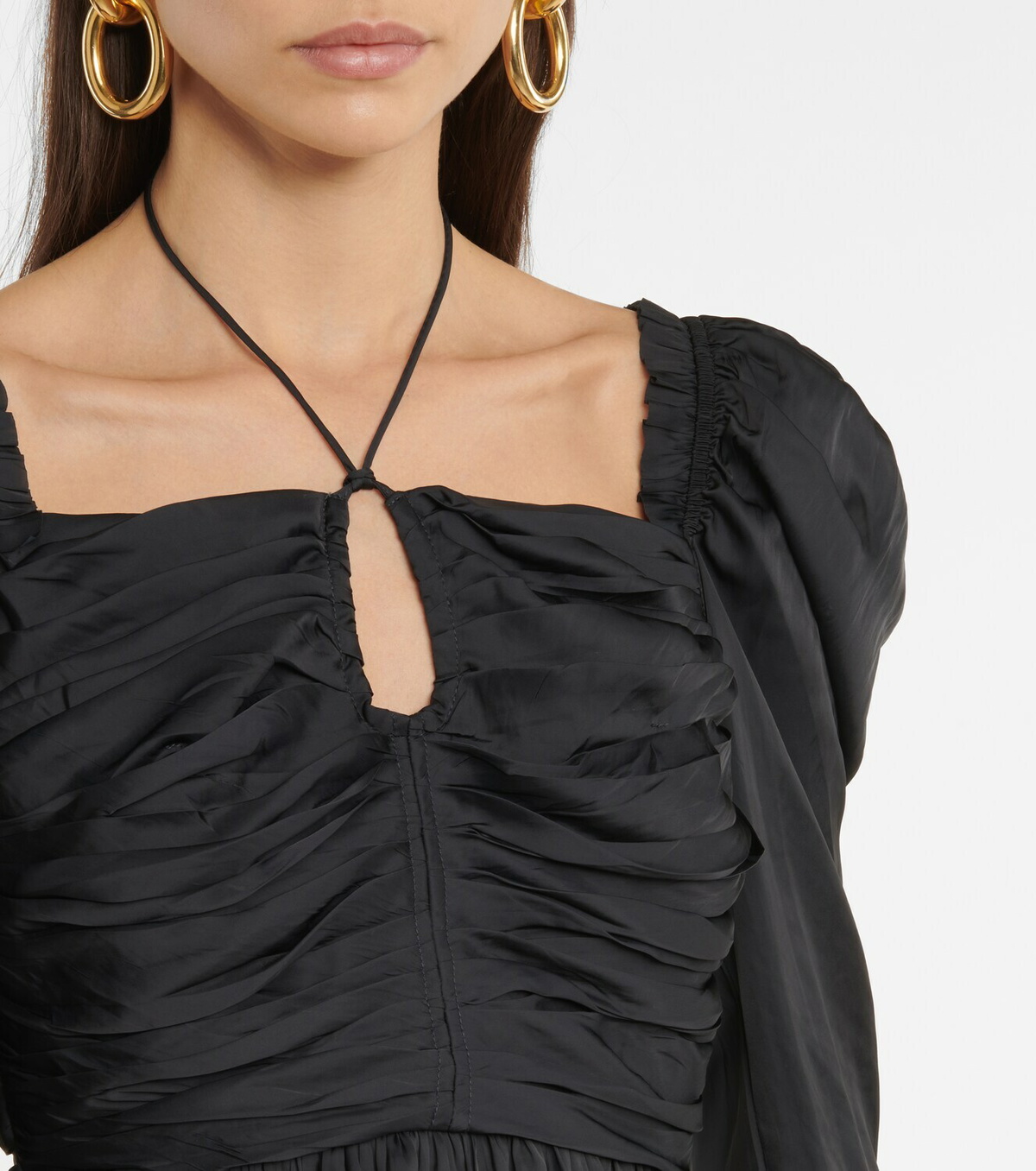Ulla Johnson Mirelle ruched satin halterneck top