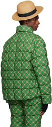 ERL Green Check Down Jacket