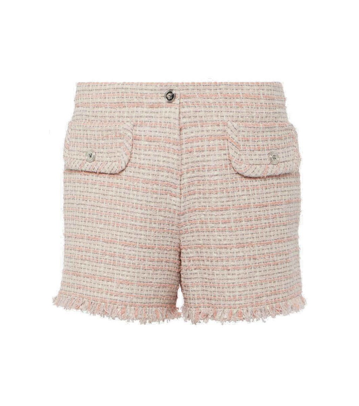 Photo: Versace Fringed tweed shorts