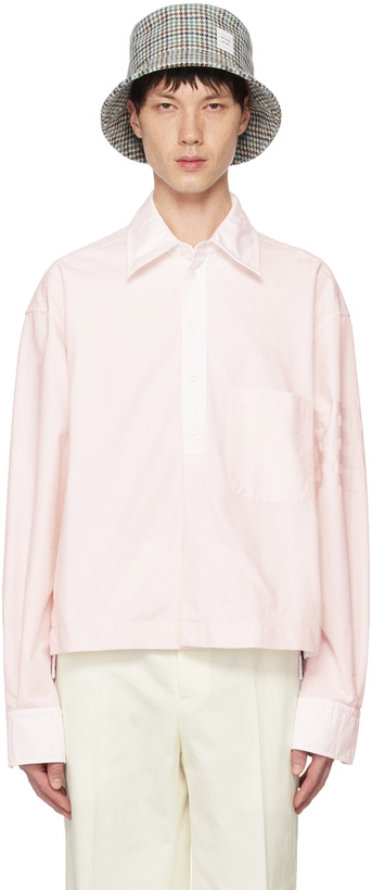 Photo: Thom Browne Pink 4-Bar Shirt