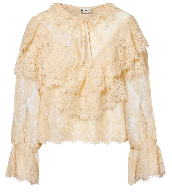 Photo: Rixo Faryn ruffled lace blouse