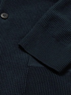 Sunspel - Convertible-Collar Ribbed Cotton Cardigan - Blue