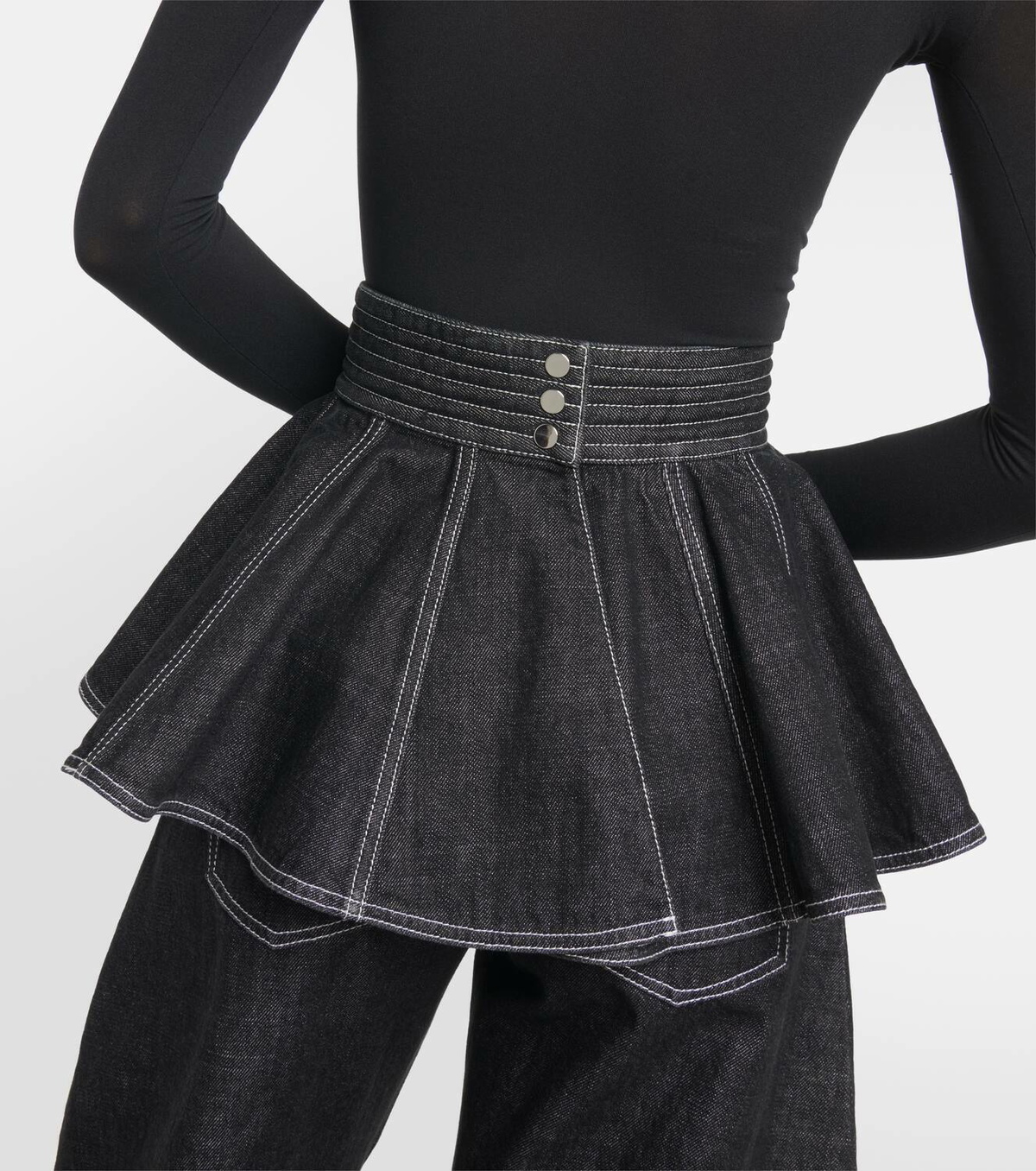 【Alaia】 Peplumデニムベルト Alaïa Peplum denim belt ALAÏA