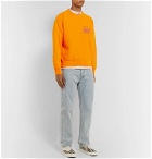 Aries - Logo-Print Fleece-Back Cotton-Jersey Sweatshirt - Orange