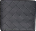 Bottega Veneta Gray Intrecciato Bi-Fold Wallet