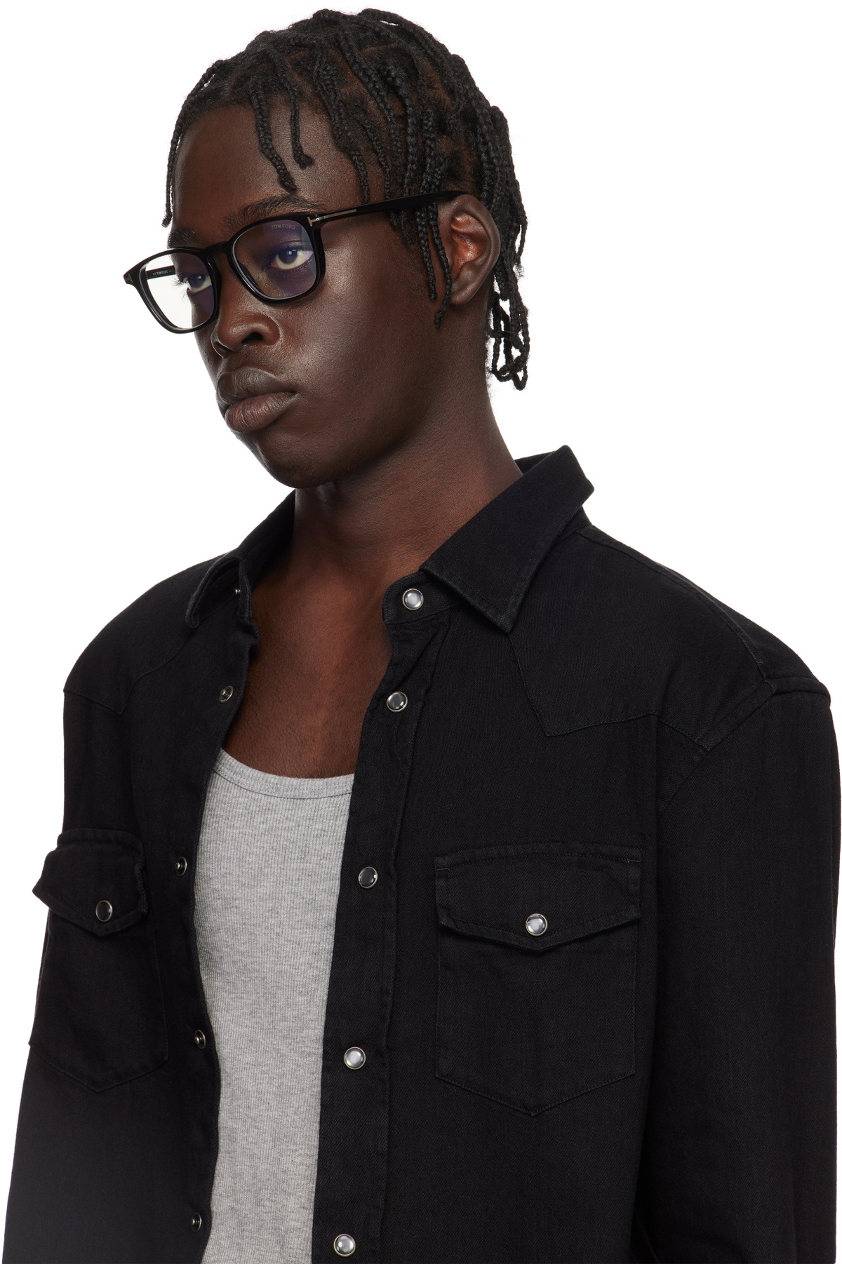 TOM FORD Black Square Blue Block Glasses