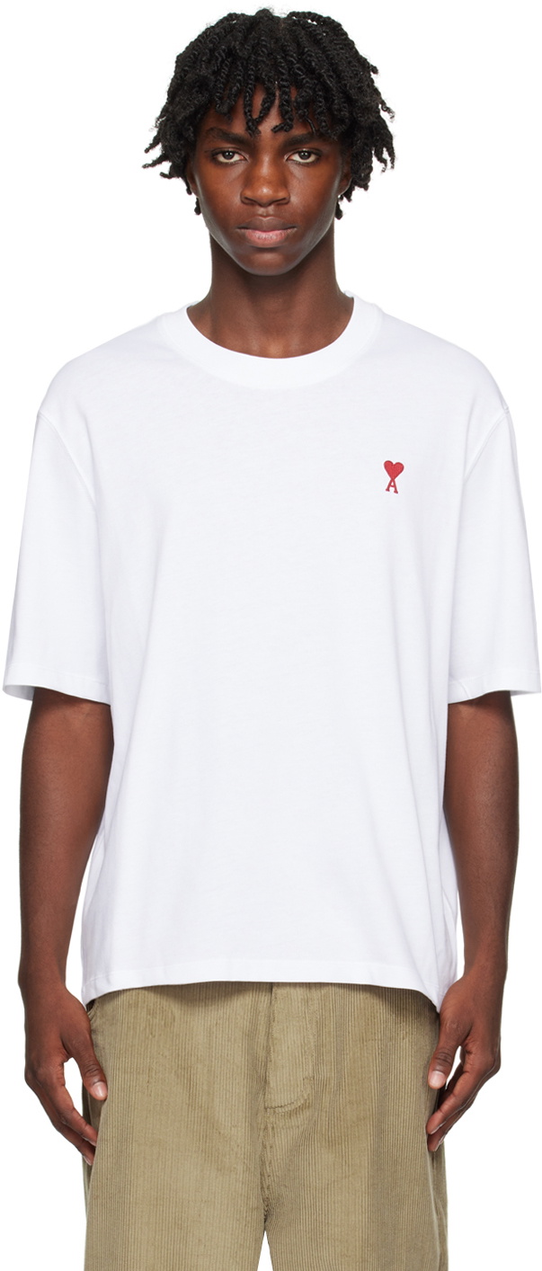 AMI Paris White Ami De Cœur T-Shirt AMI