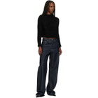 ISSEY MIYAKE Black Shifted Fuzzy Pleats Sweater