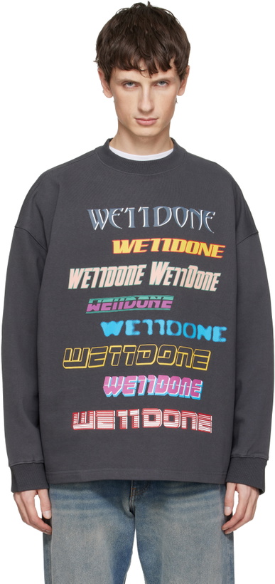 Photo: We11done Gray Front Logo Sweatshirt
