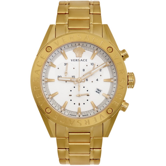 Photo: Versace Gold V-Chrono Watch