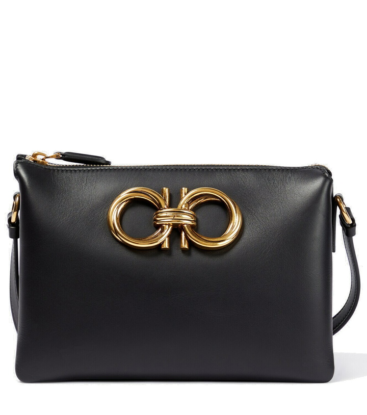 Photo: Ferragamo - Trapezio Mini leather crossbody bag