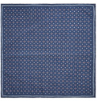 Brunello Cucinelli - Reversible Printed Silk Pocket Square - Blue