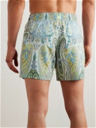 Etro - Slim-Fit Mid-Length Logo-Appliquéd Paisley-Print Swim Shorts - Blue