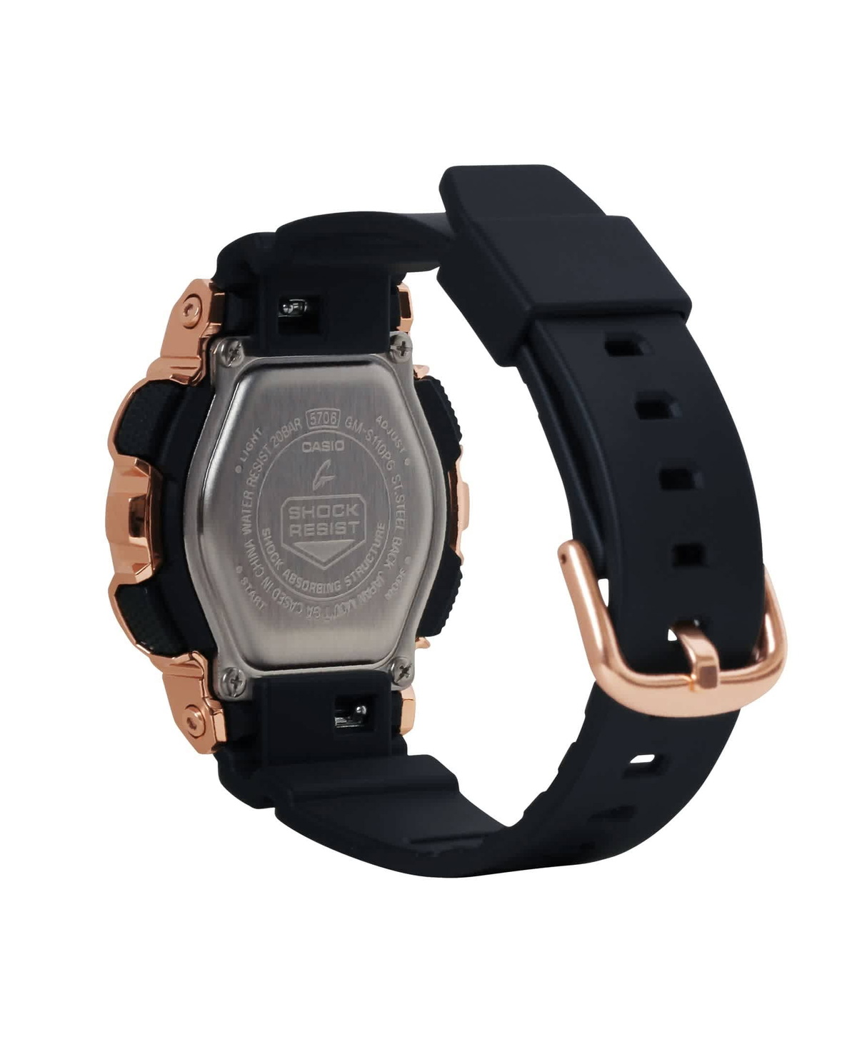 Casio G-Shock Alarm World Time Quartz Analog-Digital Rose Gold Dial Ladies Watch GMS110PG-1A