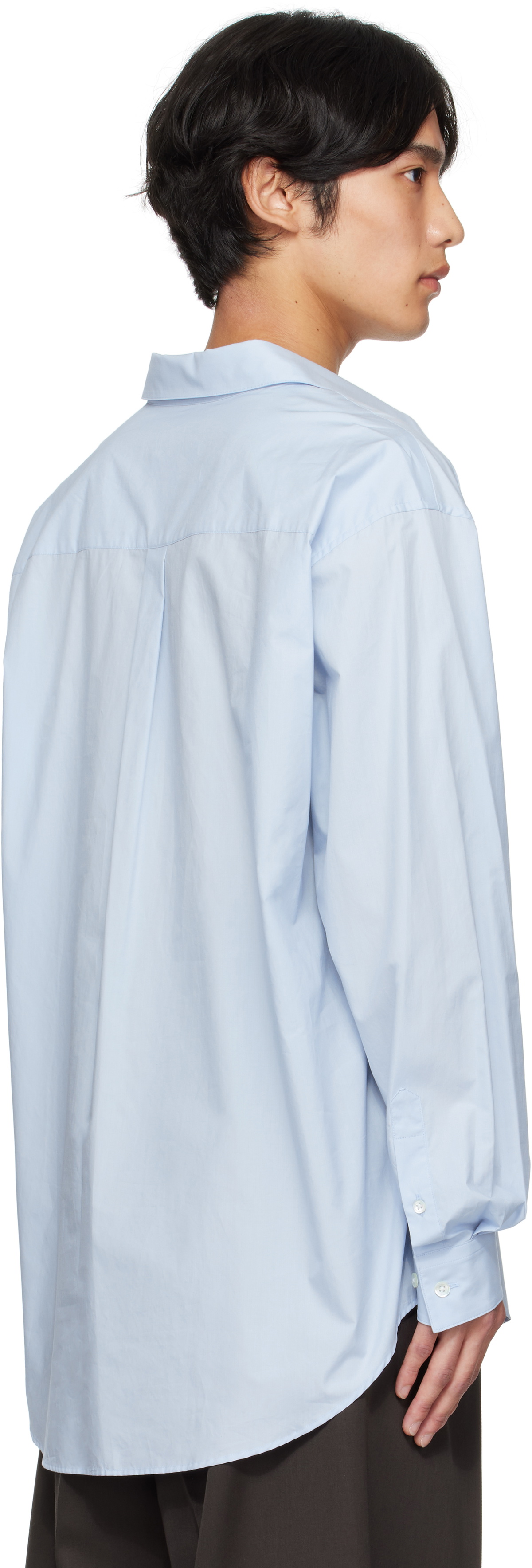stein Blue Suvin Cotton Oversized Skipper Shirt