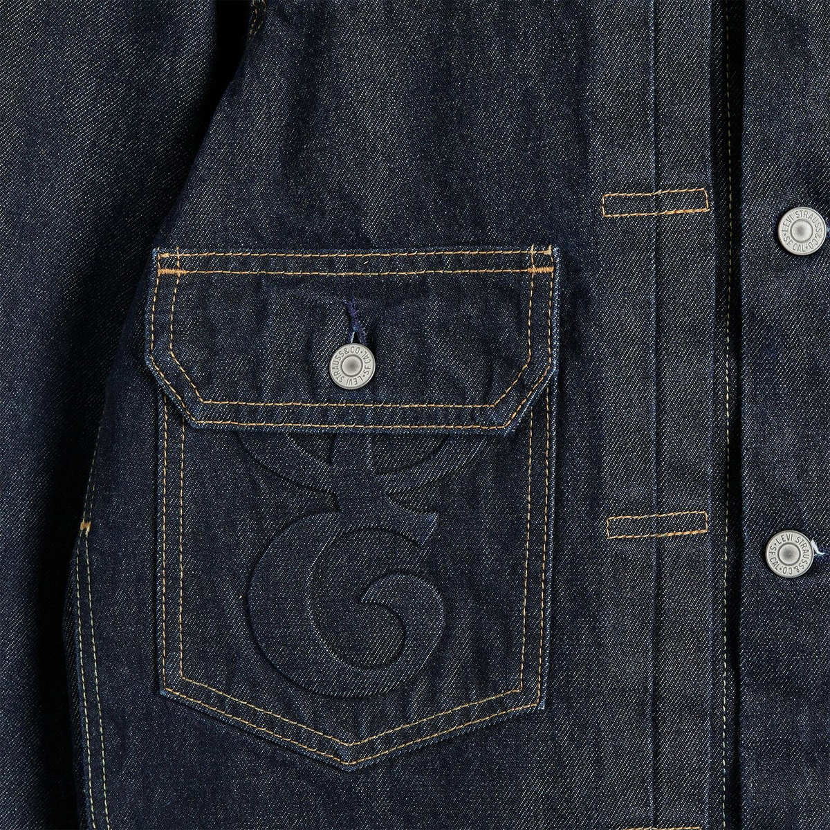 E by END. Levis Type II Trucker Jacket in Dark Rinse
