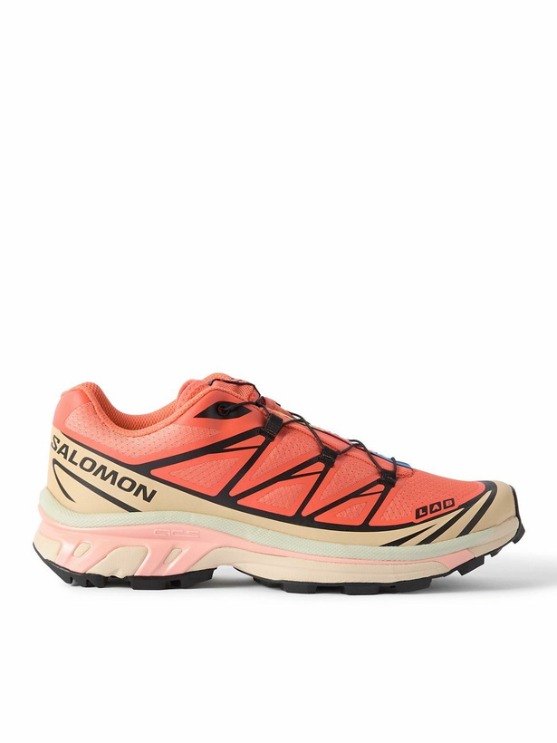 Photo: Salomon - XT-6 Rubber-Trimmed Mesh Sneakers - Orange