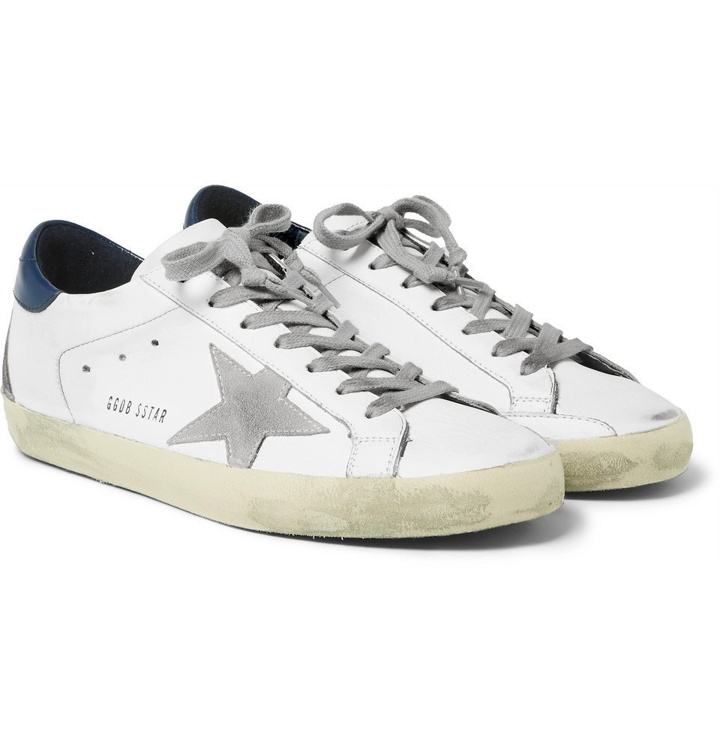 Photo: Golden Goose Deluxe Brand - Superstar Distressed Suede and Leather Sneakers - Men - White