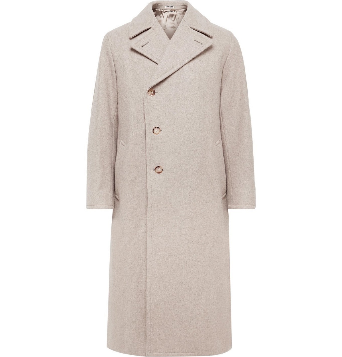 Auralee - Belted Double-Breasted Mélange Wool Coat - Neutrals Auralee