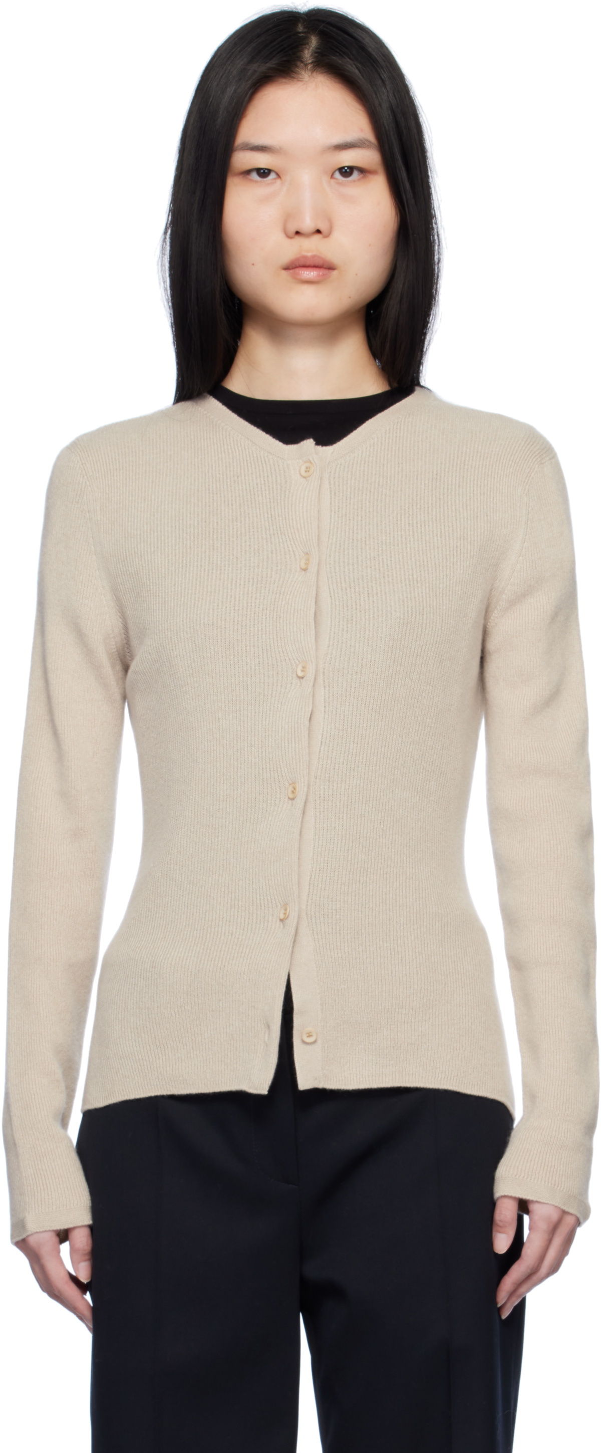 The Elder Statesman Beige Delicash Cardigan