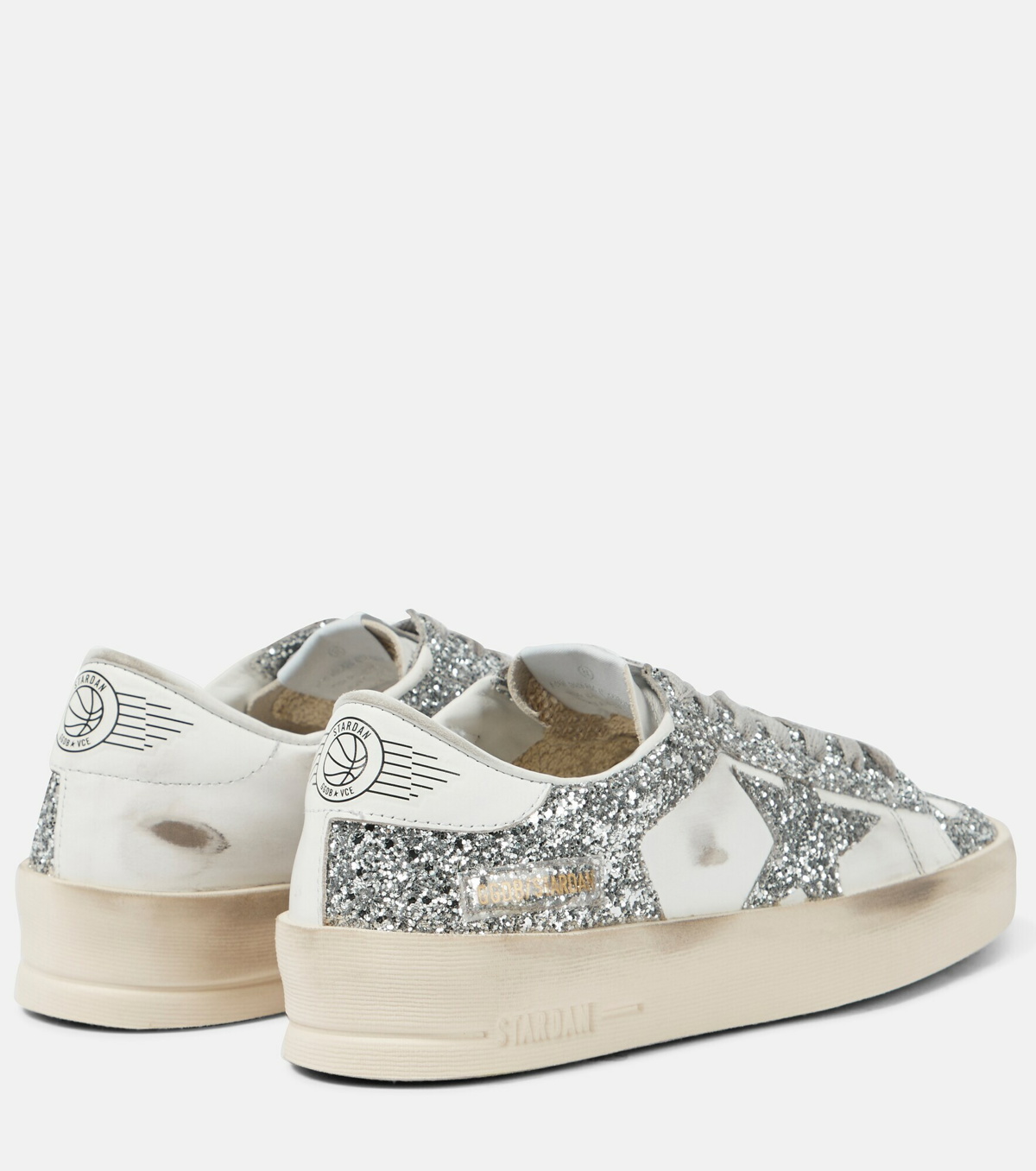 Golden Goose - Stardan leather and glitter sneakers Golden Goose Deluxe  Brand