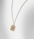 Sydney Evan Eye Tarot Card 14kt gold pendant necklace with turquoise and diamonds