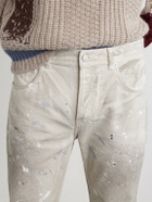 Enfants Riches Déprimés - Flared Paint-Splattered Jeans - White