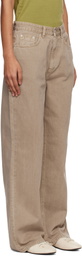Dunst Beige Relaxed Wide Jeans