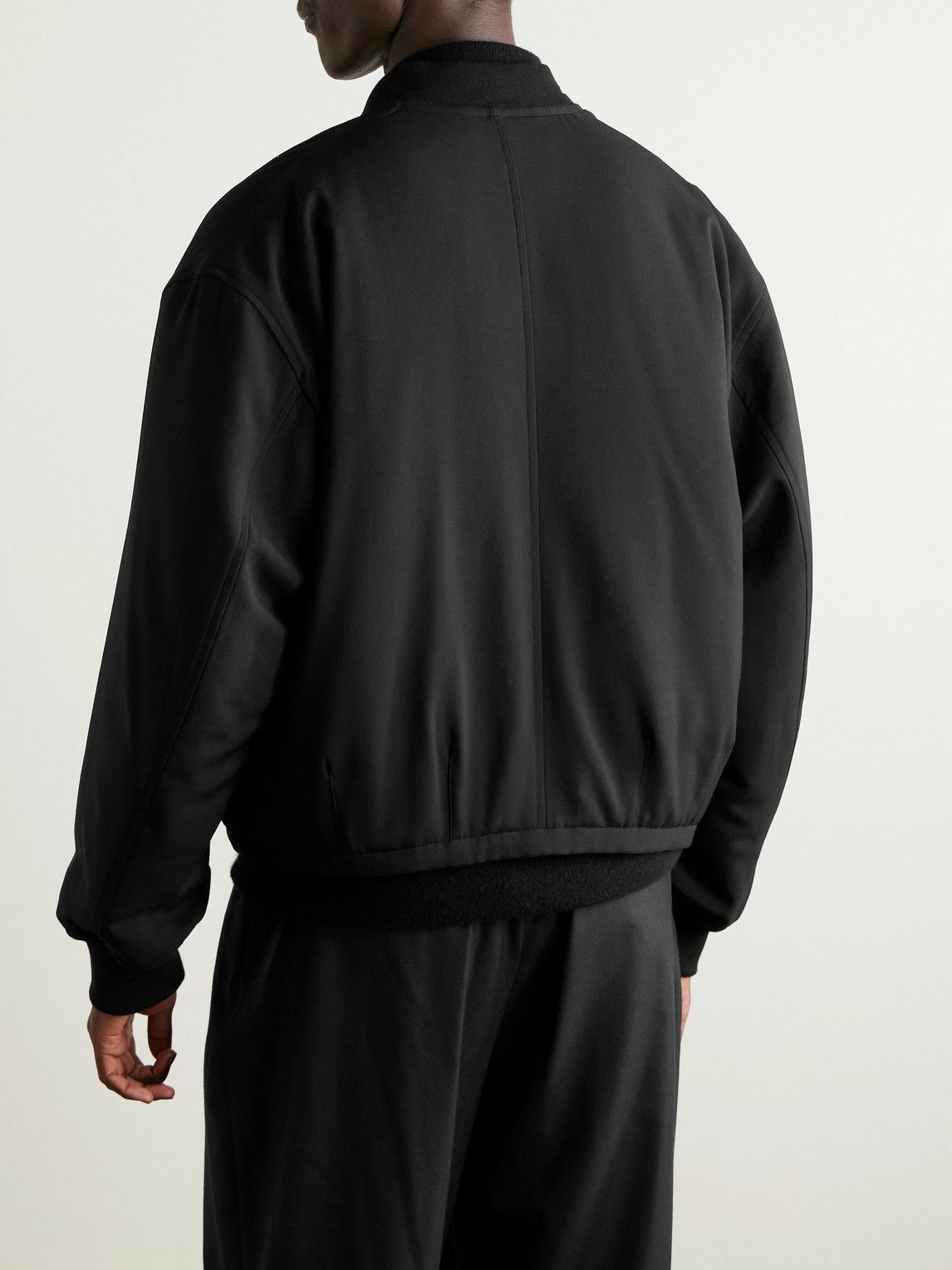 The Row - Fenn Padded Wool-Twill Bomber Jacket - Black
