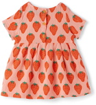 Bobo Choses Baby Pink Strawberry All-Over Dress