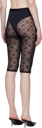 Marine Serre Black Moonogram Mesh Flock Capri Leggings
