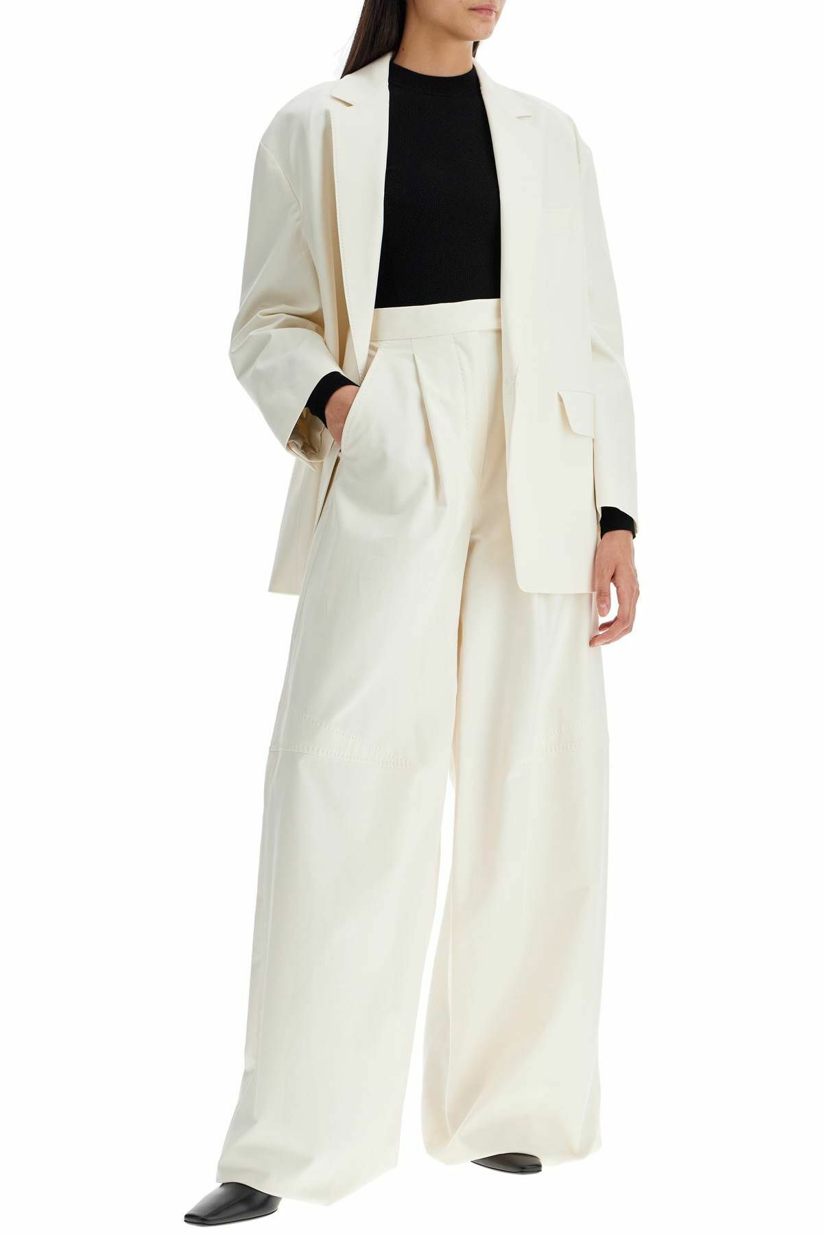 ★Max Mara★ AVORIAZ Pants Ecru 21136011600007 2113601160000 MAX MARA wide leg pants 'avoriaz' White Max Mara