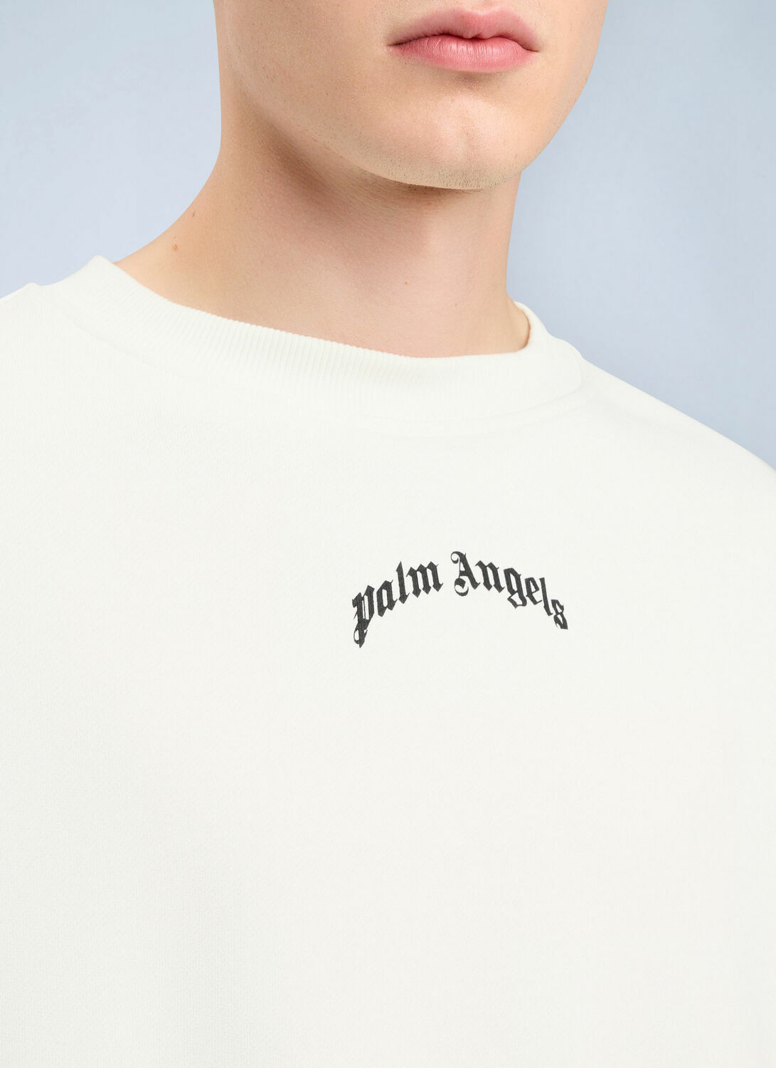 Palm Angels Back Curved Logo Loose Sweatshirt