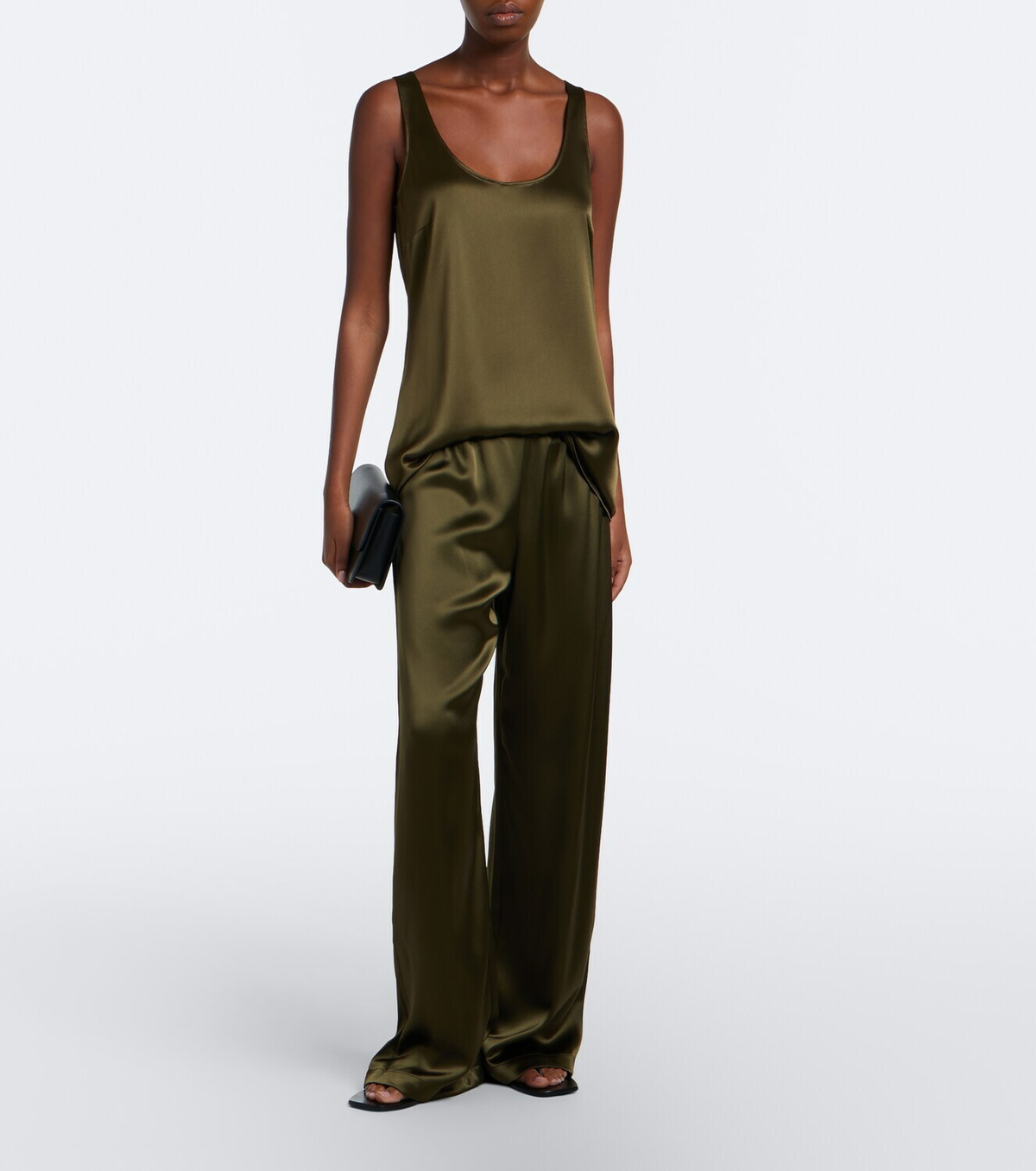Leset Barb satin wide-leg pants