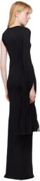 Nensi Dojaka Black Asymmetric Maxi Dress