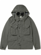 C.P. Company - Cotton-Blend Hooded Coat with Goggles and Detachable Liner - Gray