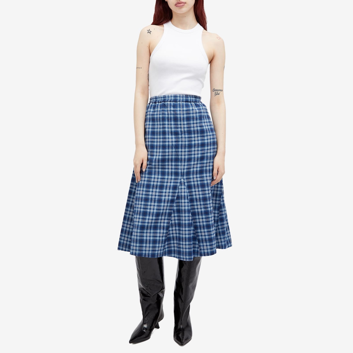 ワンピース ACNE STUDIOS Women Mid Skirts A20780 BLUE Acne Studios Women's Midi Skirt in Mid Blue/Dusty Blue Acne