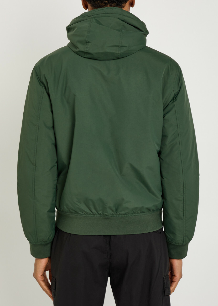 Fred Perry Logo-embroidered Hooded Shell Jacket Dark Green