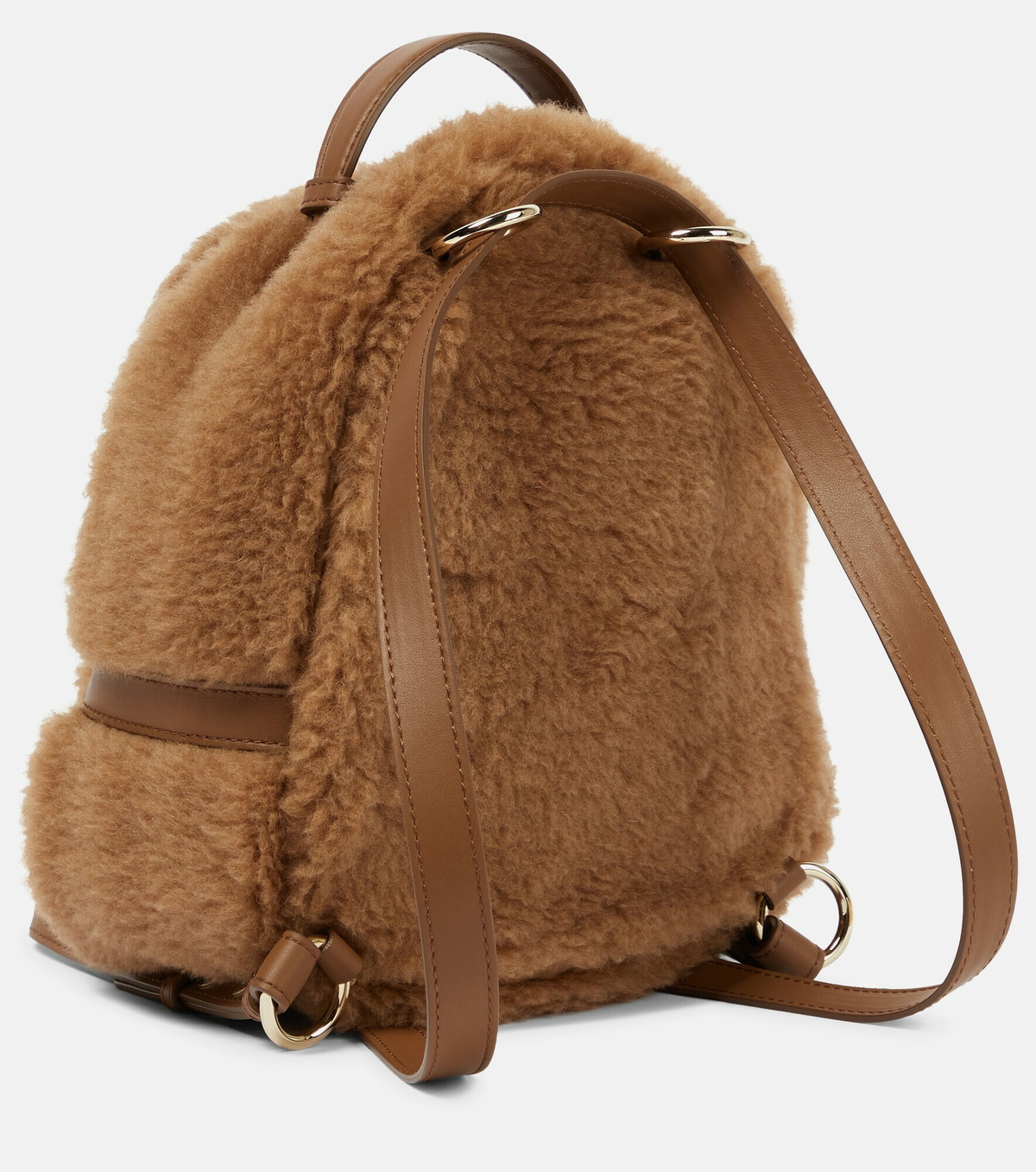 Max Mara - Camel hair and silk backpack