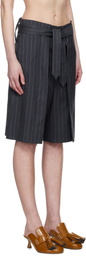 JW Anderson Gray Folded Front Pleat Shorts