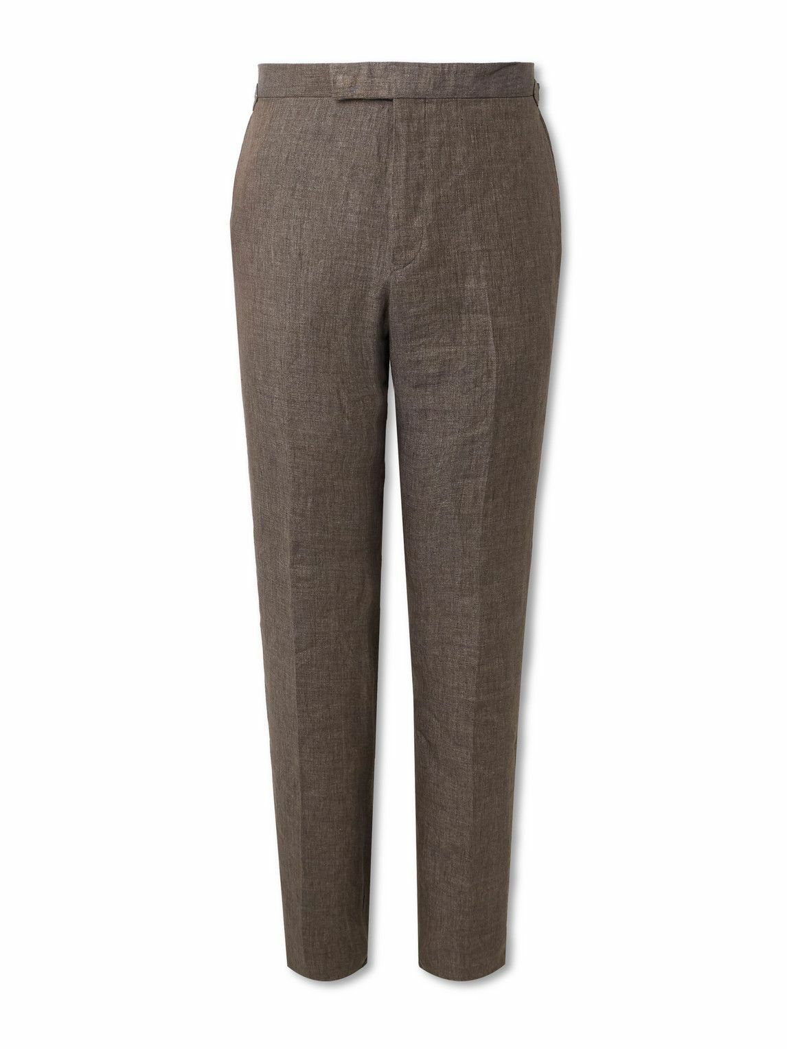 Kingsman - Straight-Leg Linen Suit Trousers - Brown