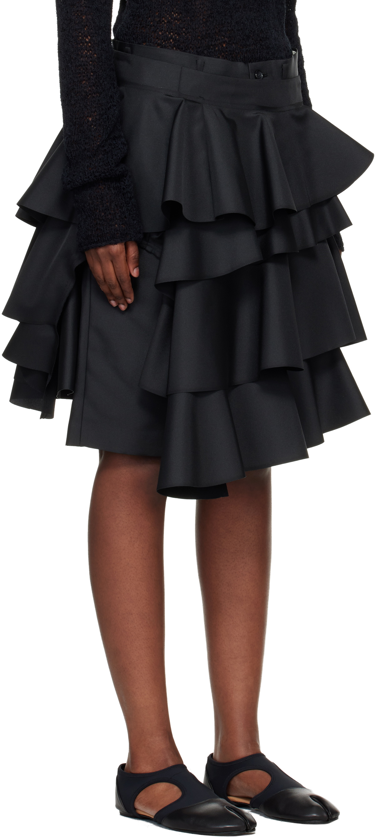 Comme des Garçons Comme des Garçons Black Twill Drape Shorts