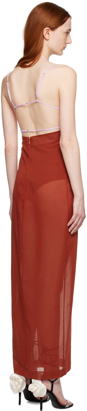open lace back dress Nensi Dojaka Cutout Velvet and Mesh Mini Dress main image 0