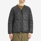 Taion Men's Military Zip V-Neck Softshell Down Jacket in Black
