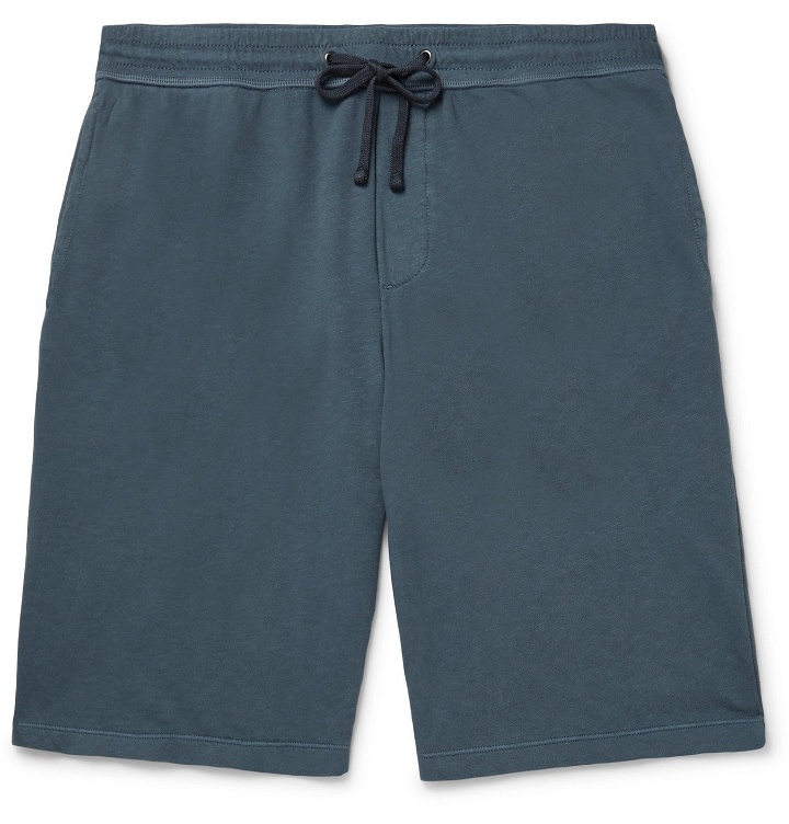 Photo: James Perse - Loopback Supima Cotton-Jersey Drawstring Shorts - Blue