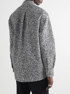 Valentino - Oversized Leopard-Print Nylon Shirt Jacket - Gray