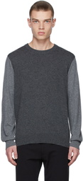 Theory Grey Two-Tone Crewneck Sweater