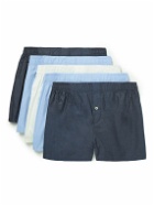 Hamilton And Hare - Five-Pack Cotton Boxer Shorts - Blue