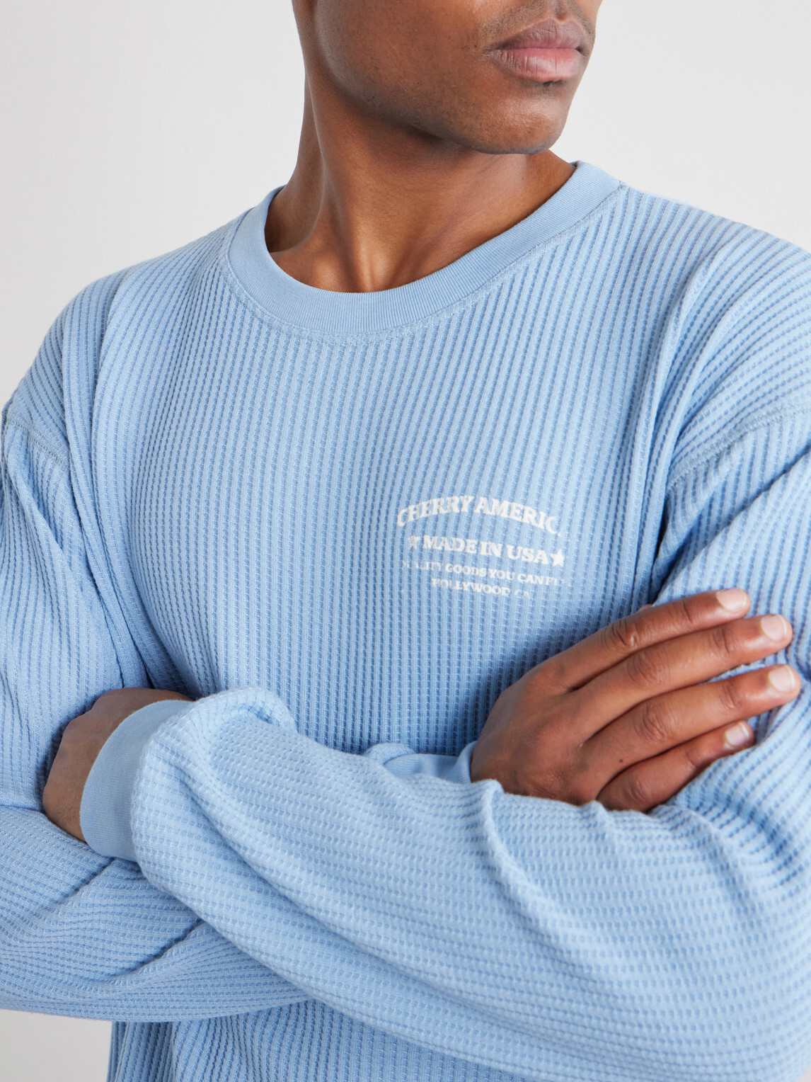 Cherry Los Angeles - Logo-Printed Cotton-Jersey T-Shirt - Blue