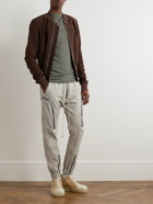 Rick Owens - Bauhaus Tapered Leather Drawstring Cargo Trousers - Neutrals